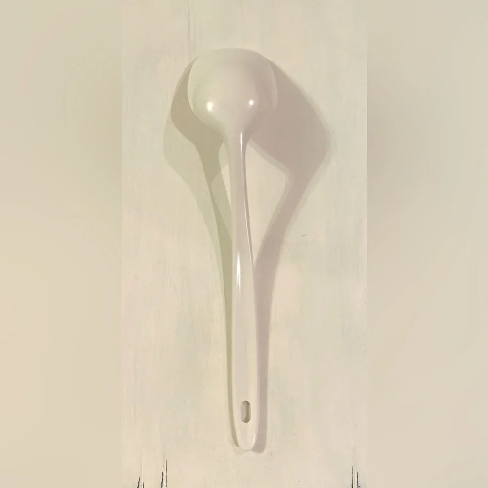 Vintage melamine spoon White Ivory 12 “ Inch Stir Serve‎ Farmhouse Classic